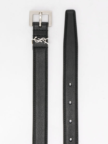 Monogram leather belt