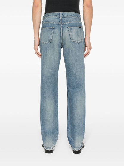 Straight leg denim jeans