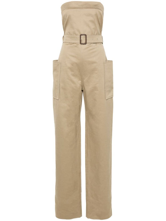 Cotton gabardine jumpsuit