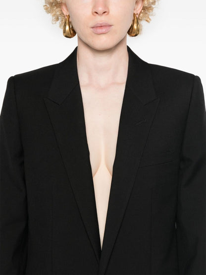 Gabardine single-breasted jacket