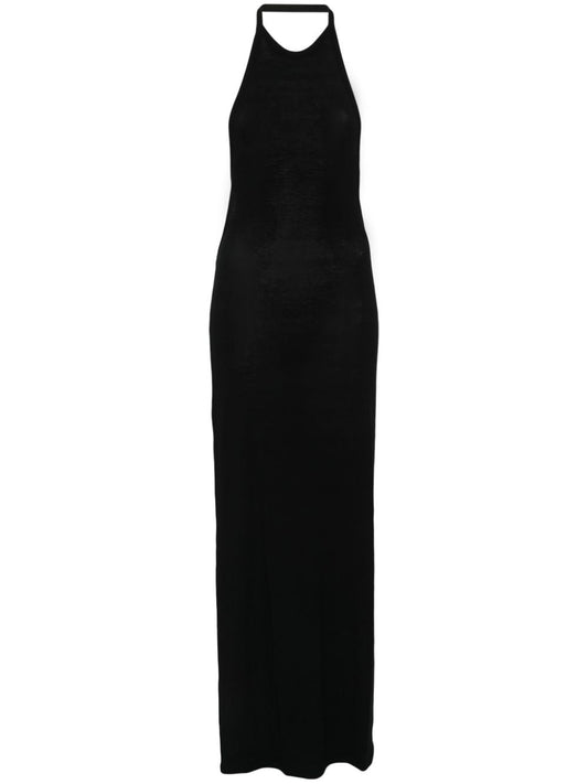 Wool blend long pencil dress