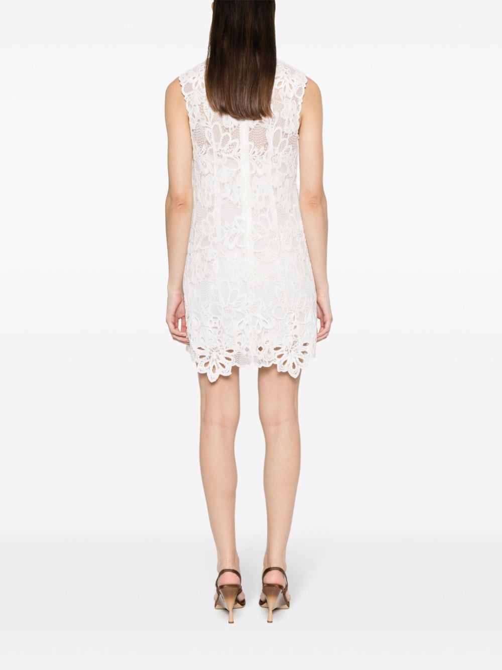 Embroidered lace short dress