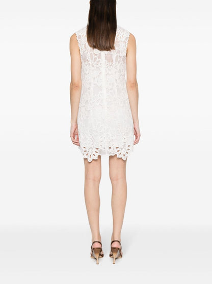 Embroidered lace short dress