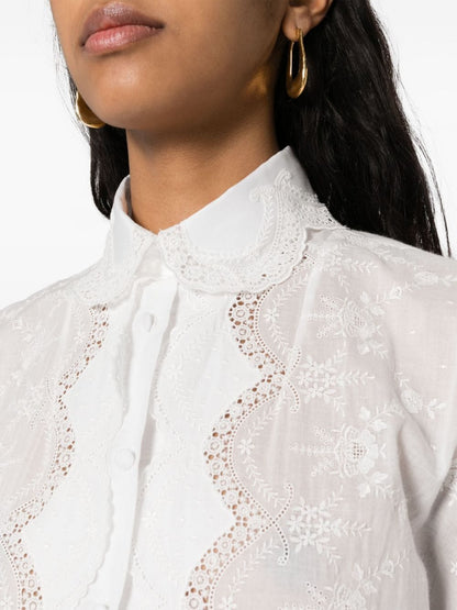 Embroidered shirt dress