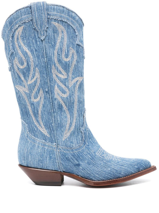 Denim texan boots