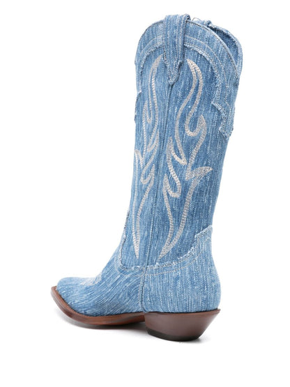 Denim texan boots