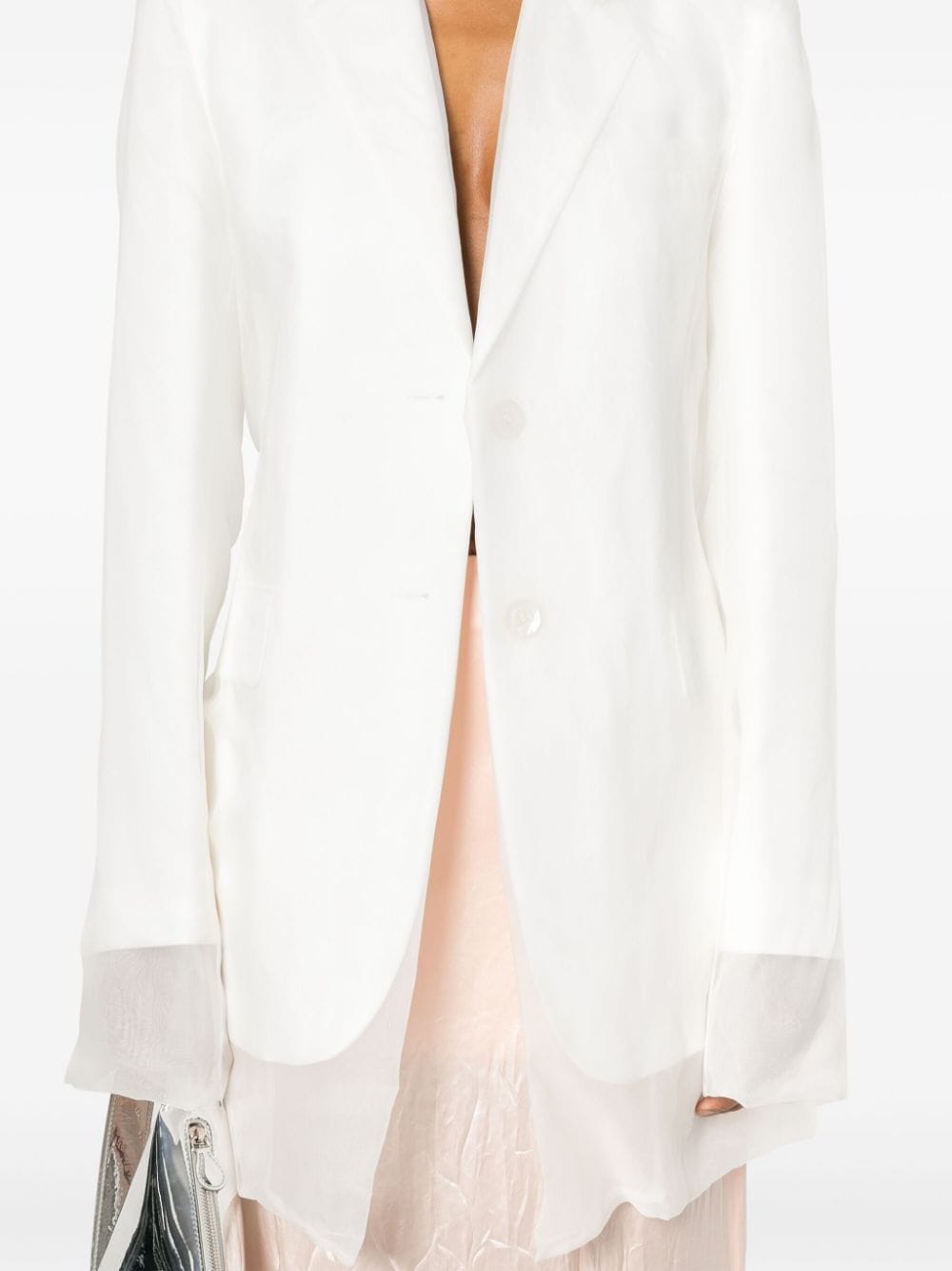 Silk single-breasted jacket