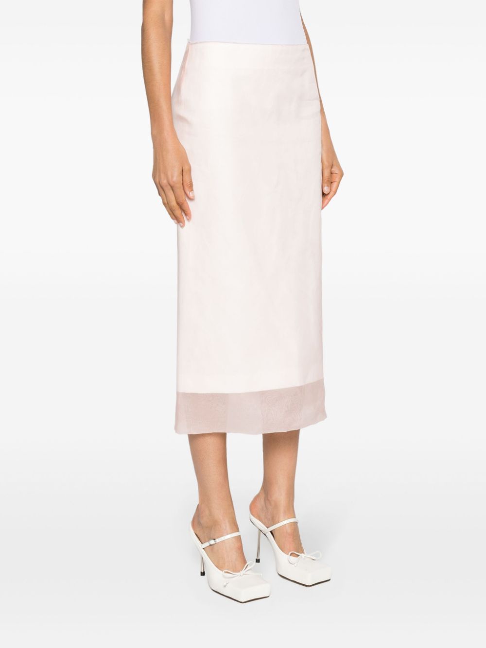 Silk midi skirt