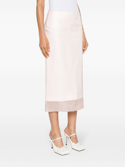 Silk midi skirt