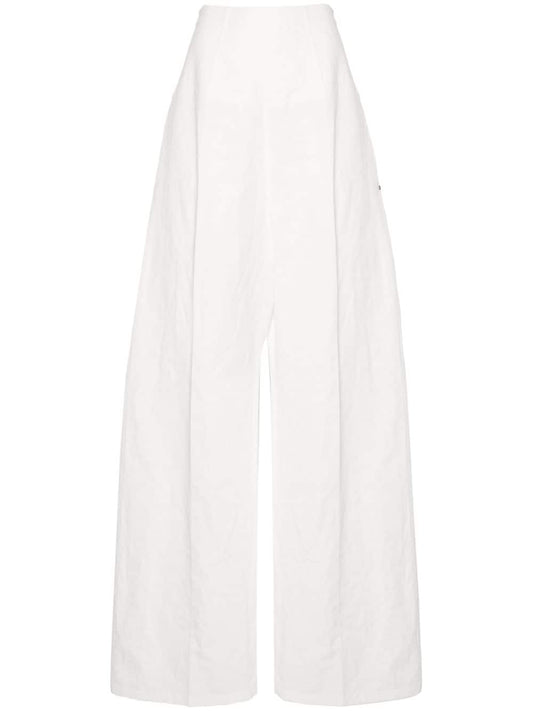 Linen and cotton blend trousers