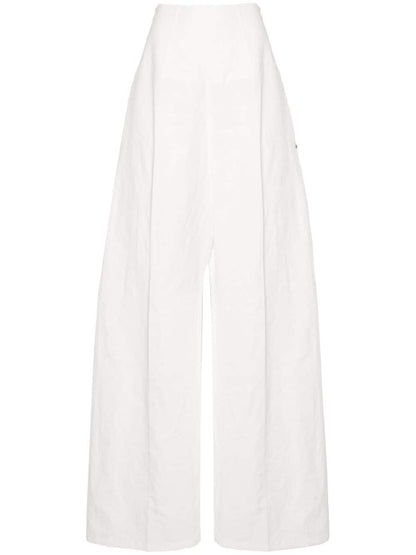 Linen and cotton blend trousers