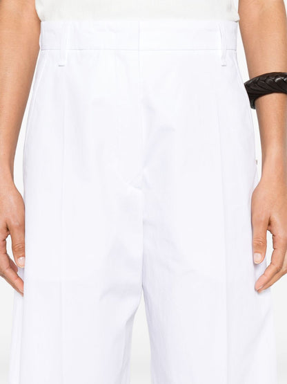 Wide-leg cotton trousers