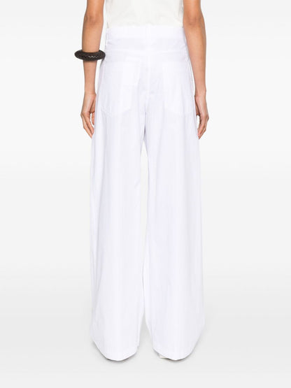 Wide-leg cotton trousers