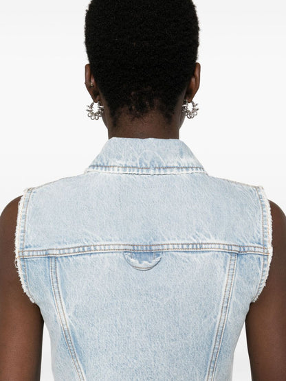 Denim cotton cropped vest