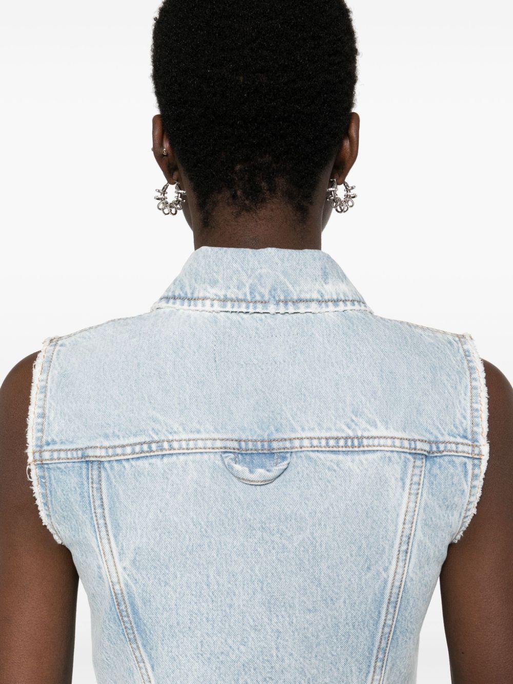 Denim cotton cropped vest