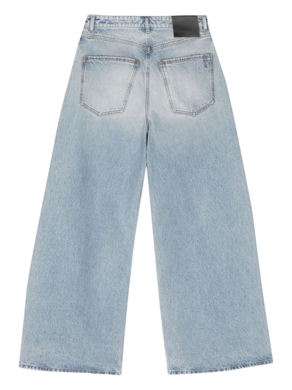 Wide-leg denim cotton jeans