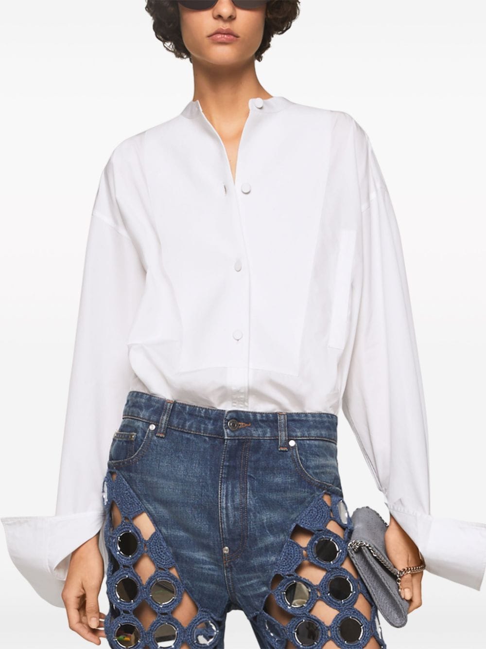 Cotton plastron shirt