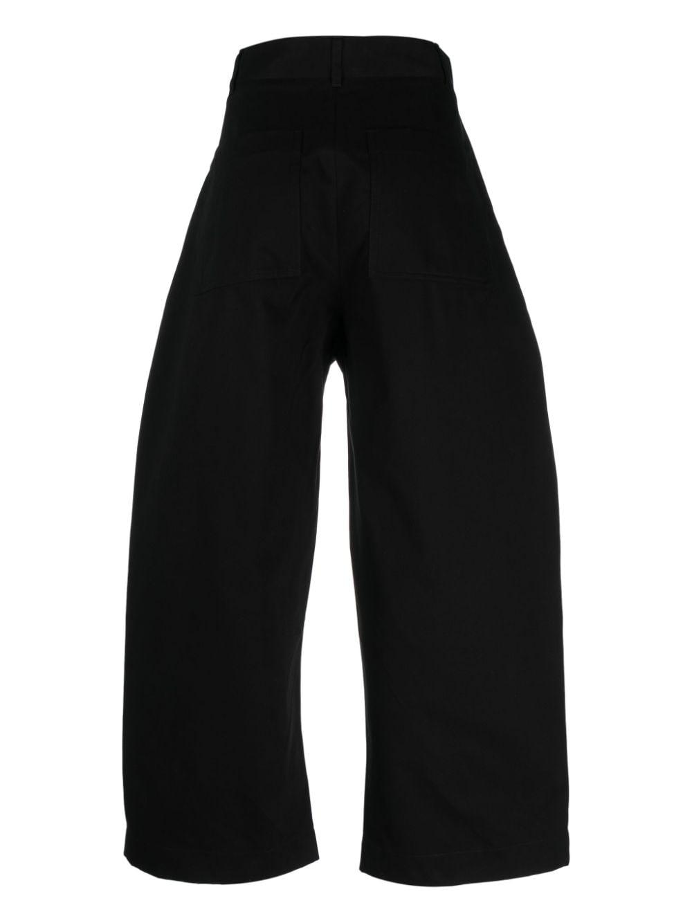 Wide leg cropped cotton trousers