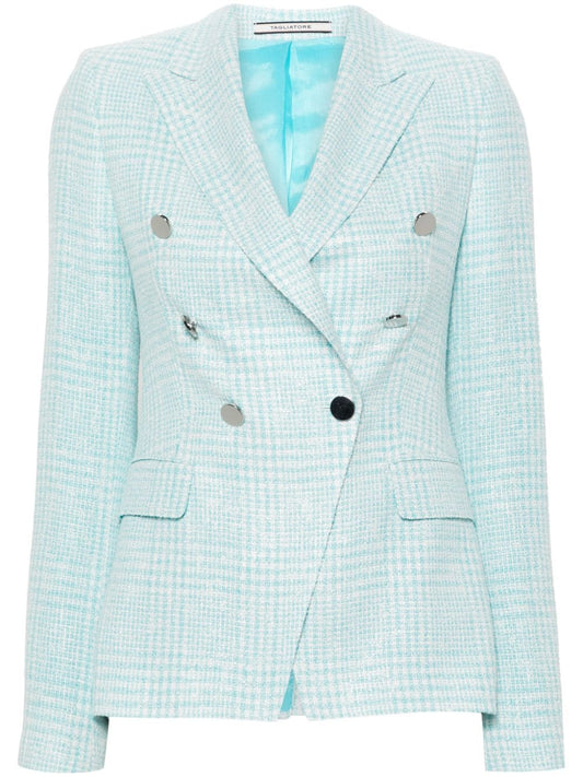Cotton blend double-breasted jacket