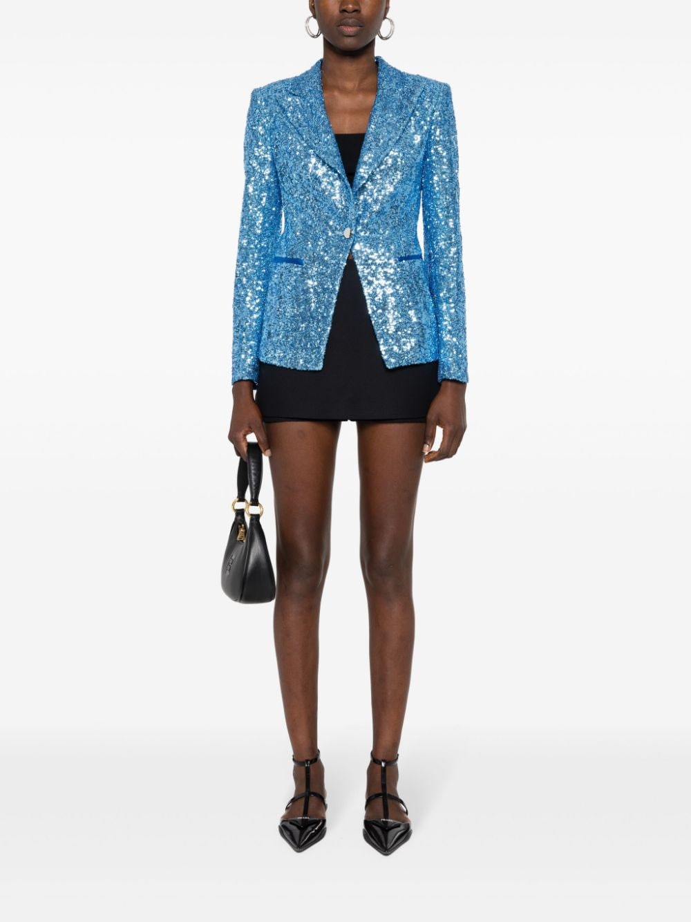 Sequined single-breasted jacket