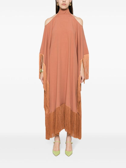 Divina fringed crêpe caftan