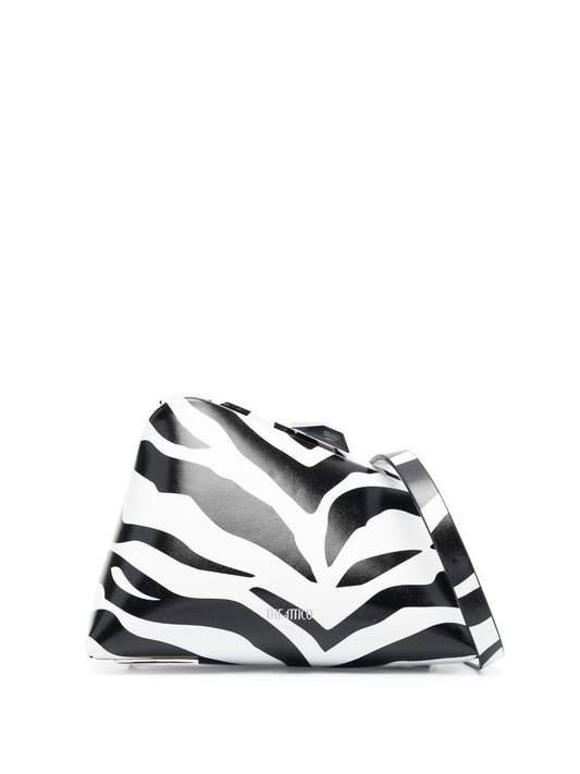 Midnight zebra pattern leather clutch bag