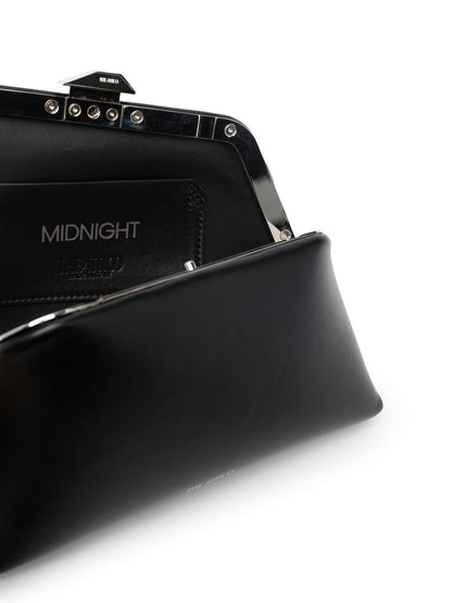 Midnight leather clutch bag