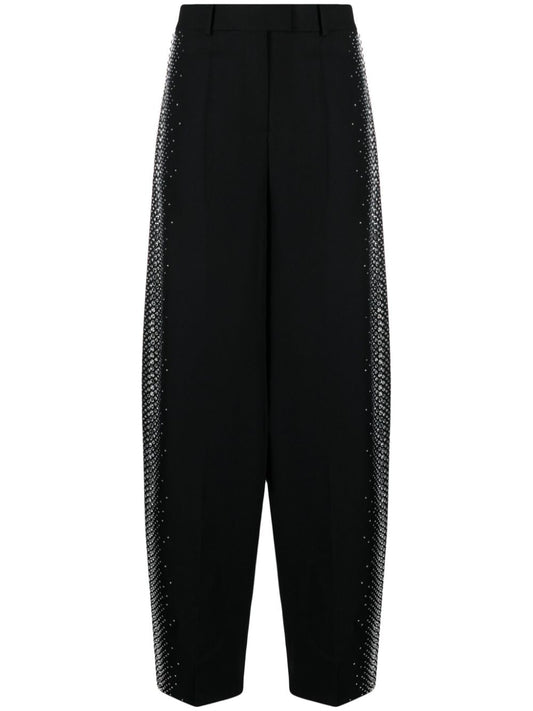 Rhinestones detail gabardine trousers