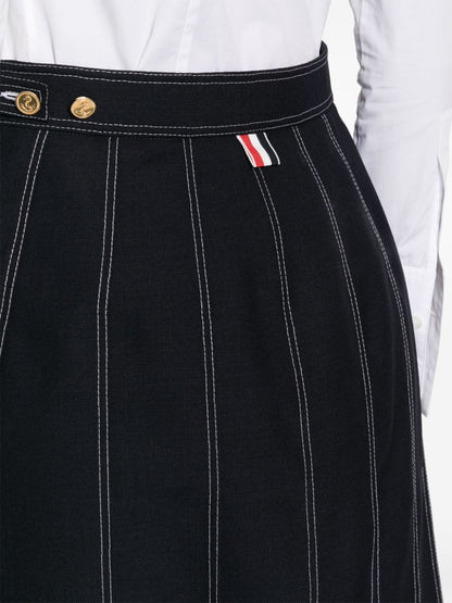 Wool pleated mini skirt