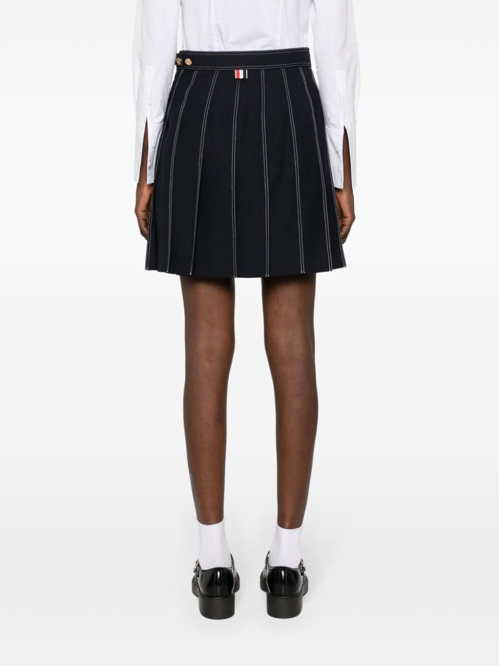 Wool pleated mini skirt