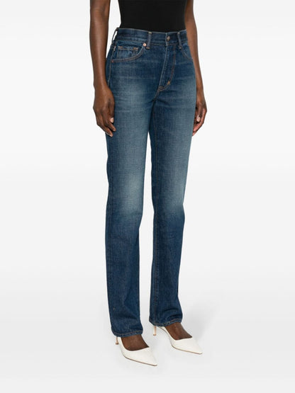 Straight leg denim jeans