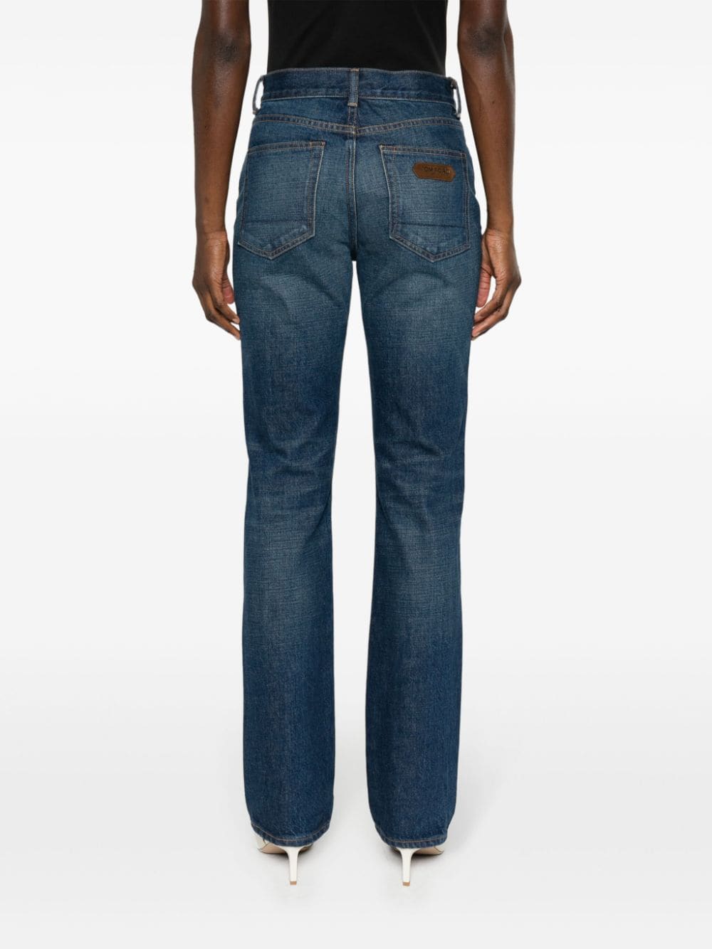 Straight leg denim jeans