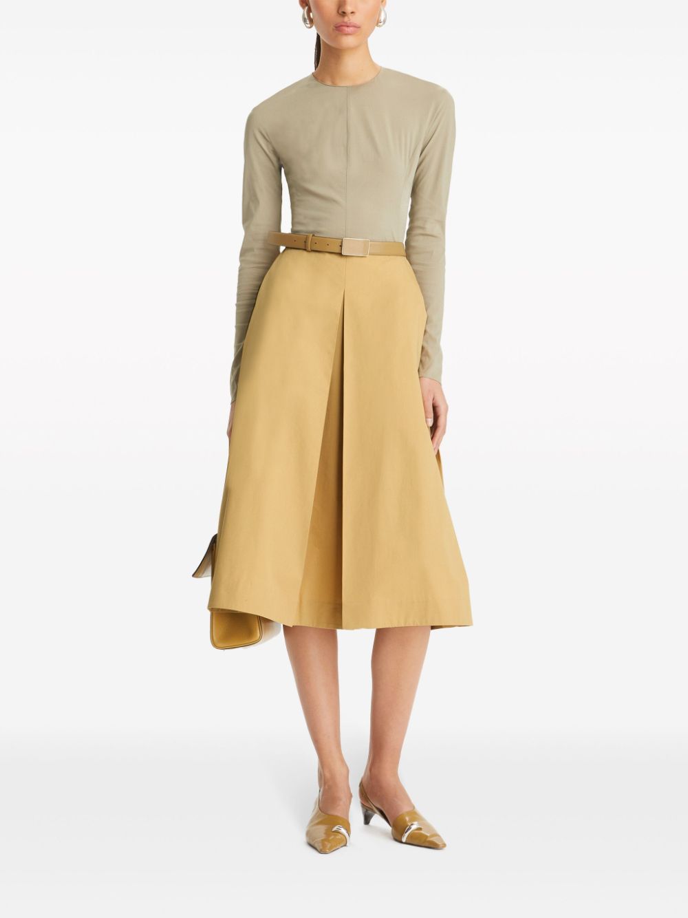 Cotton midi skirt