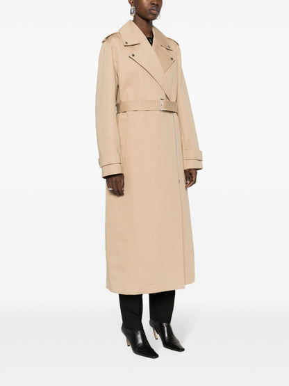 Cotton long trench coat