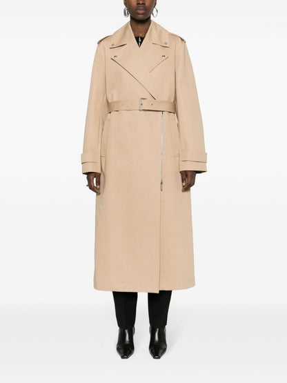 Cotton long trench coat