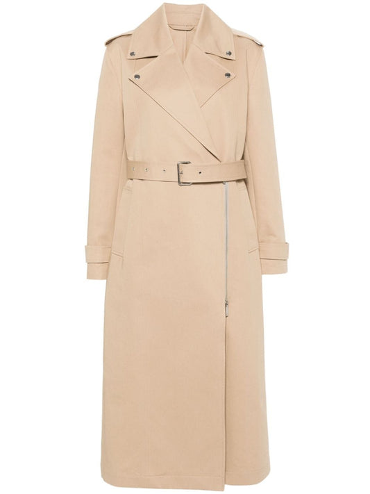 Cotton long trench coat