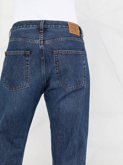 Twisted seam denim jeans