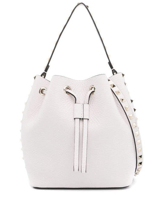 Rockstud leather bucket bag