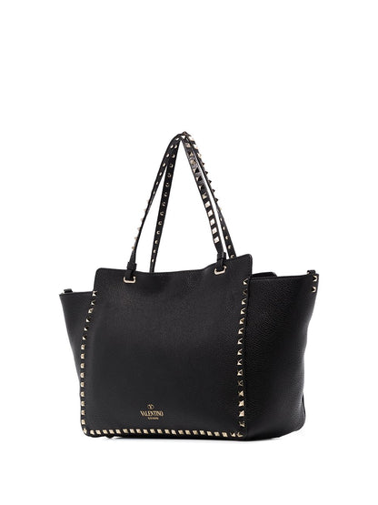 Leather rockstud shopping tote