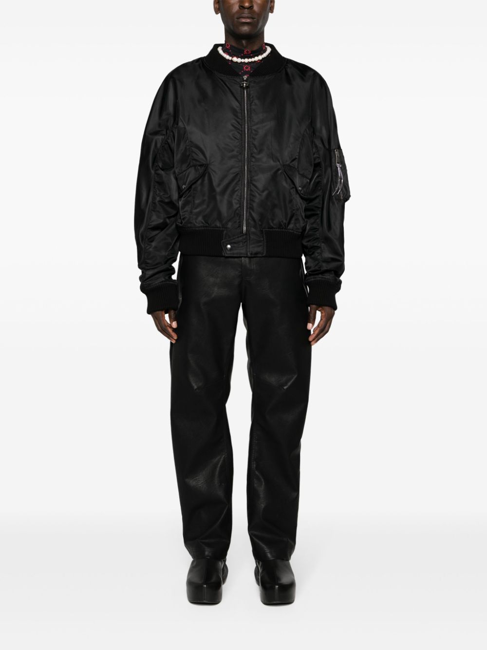 Nylon bomber jacket