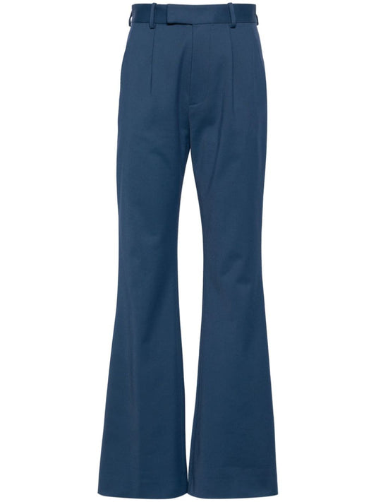 High-waisted flared trousers