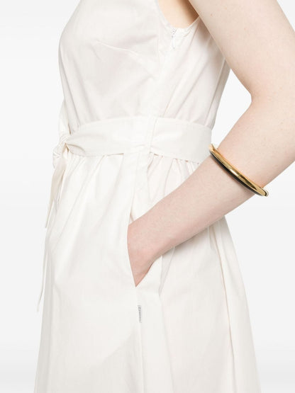 Belted poplin short dress