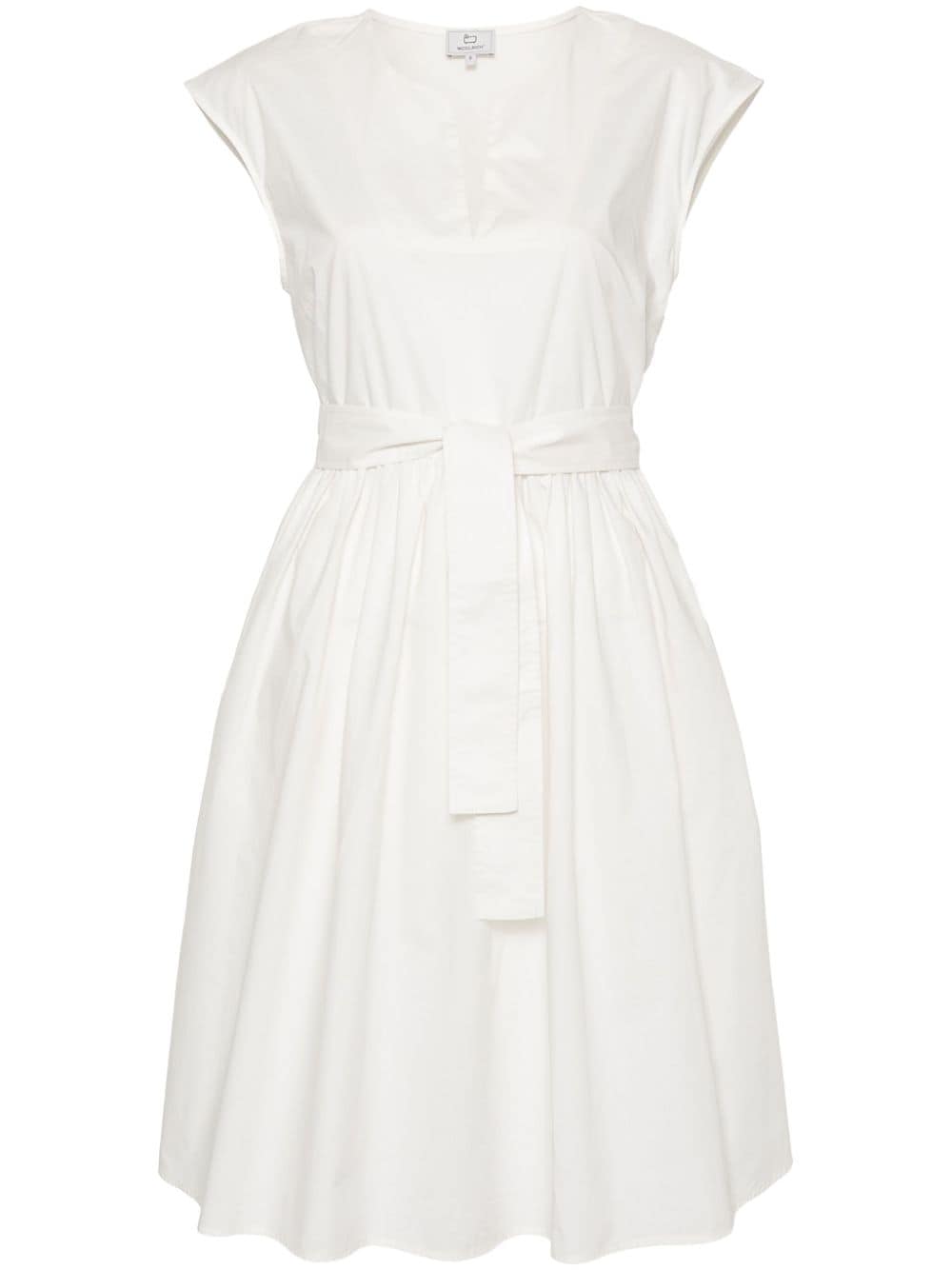 Belted poplin short dress