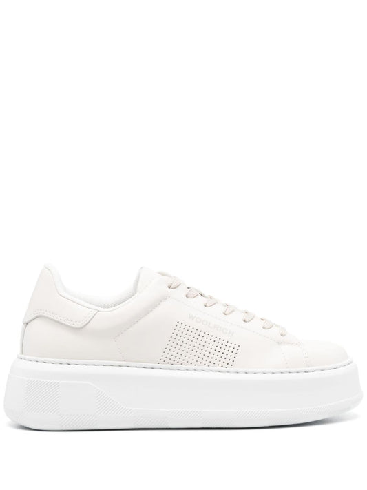 Chunky court leather sneakers