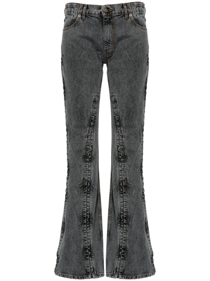 Evergreen hook and eye slim denim jeans