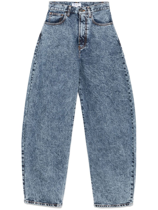 Round denim jeans