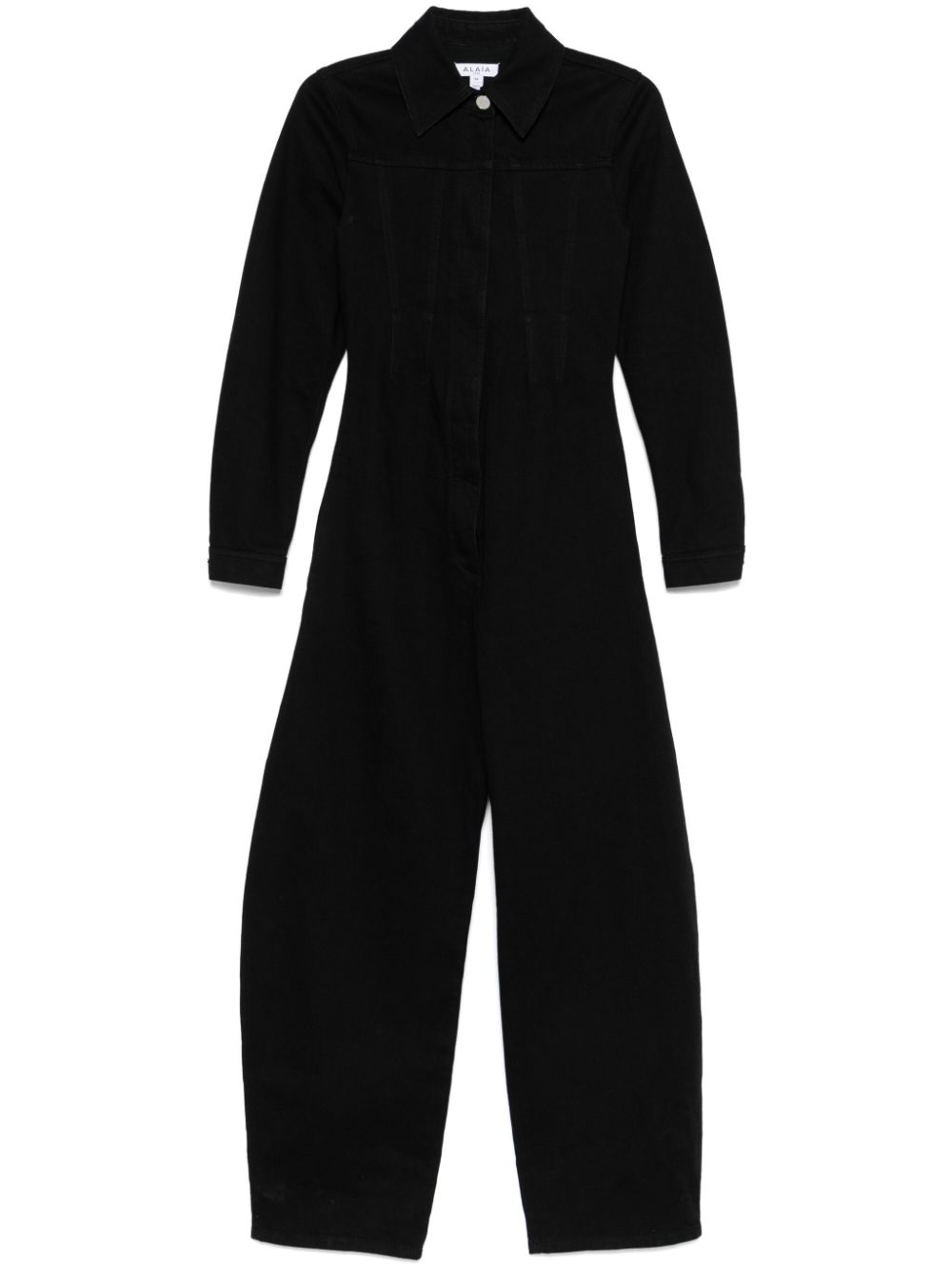 Round denim jumpsuit