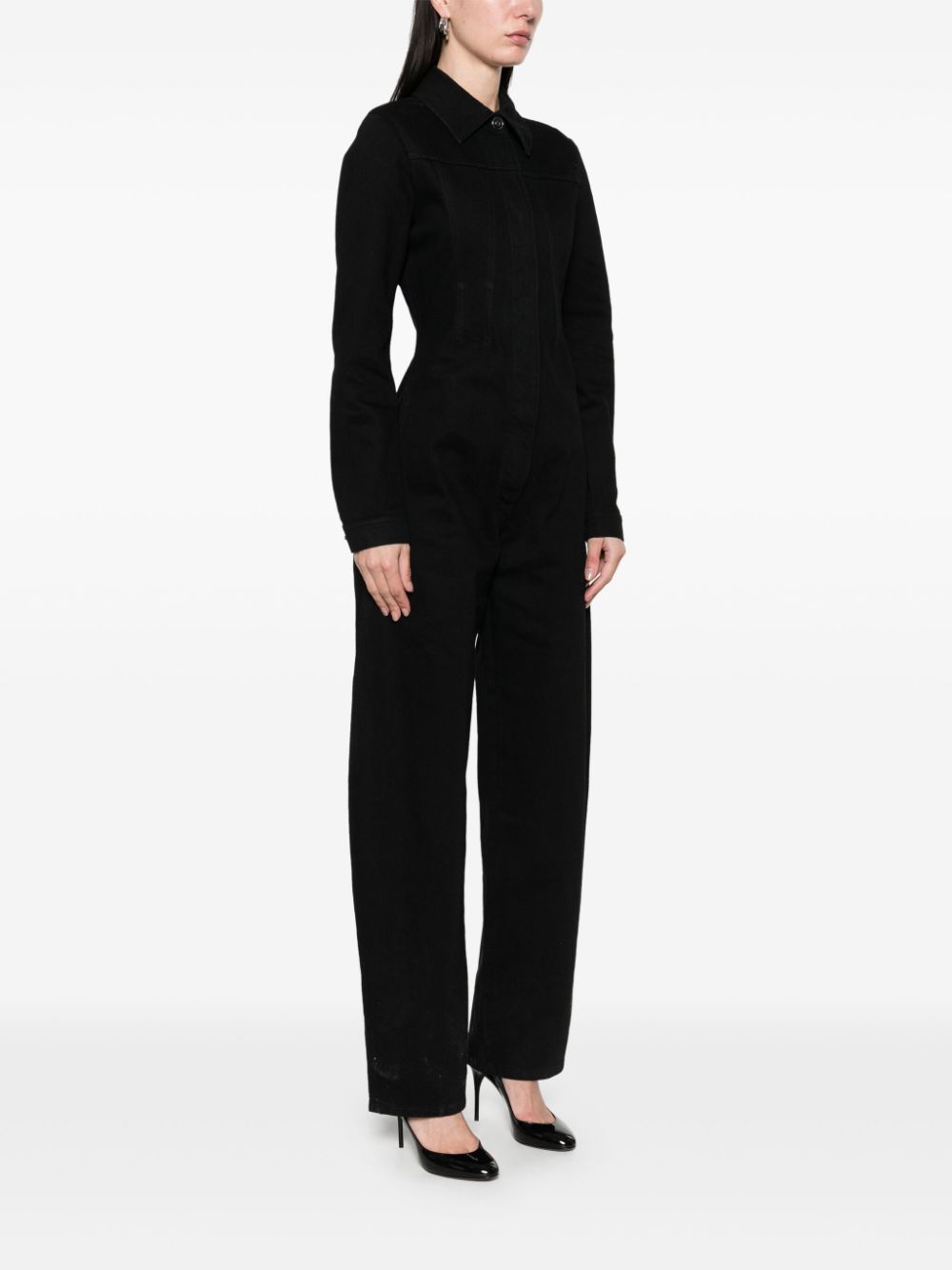 Round denim jumpsuit