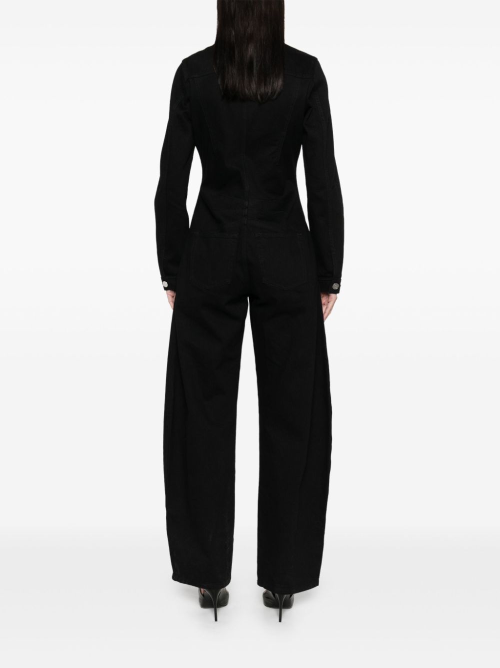 Round denim jumpsuit