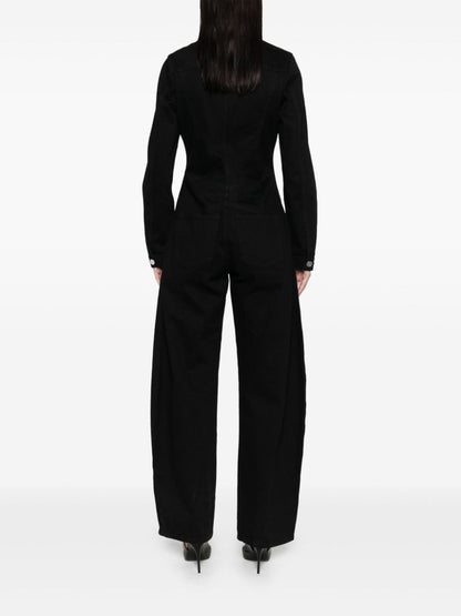 Round denim jumpsuit
